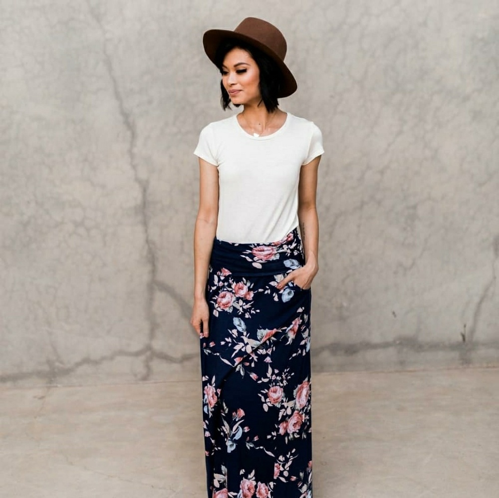Floral Pocket Maxi Skirt